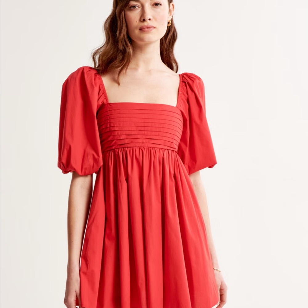 Abercrombie & Fitch Emerson Poplin Puff Sleeve Mini Dress